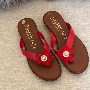 New Italian shoemakers size 7 1/2 red sandals